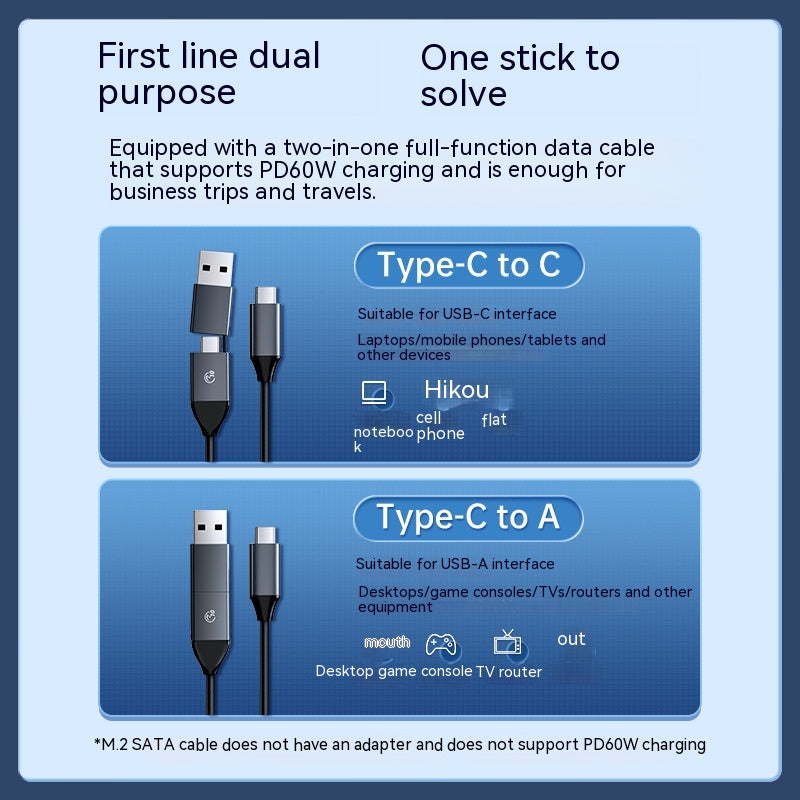 10Gbps USB-C External SSD Enclosure – Dual Drive for PC & Mac