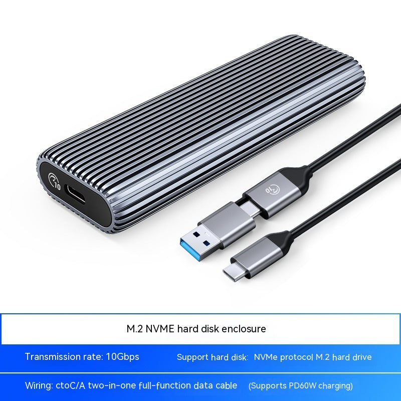 10Gbps USB-C External SSD Enclosure – Dual Drive for PC & Mac