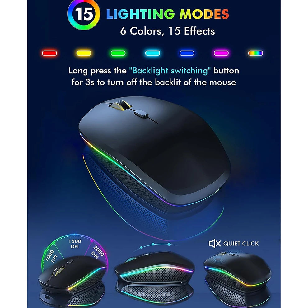 GB Wireless Keyboard & Mouse Combo – Rechargeable Gaming Set