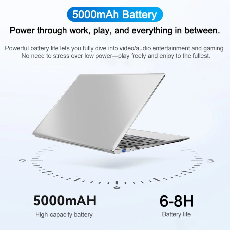 New 15.6" Portable Laptop – Gaming & Office Powerhouse!