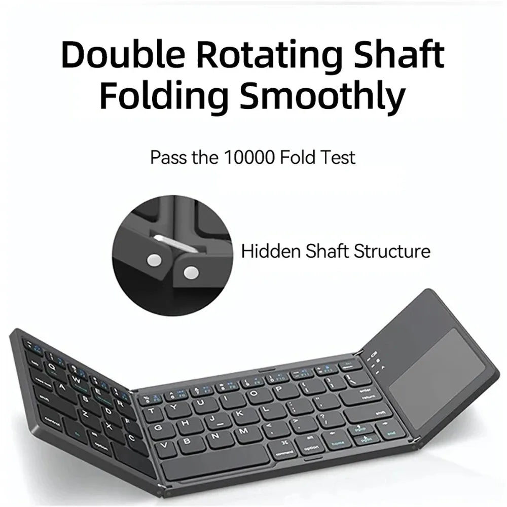 Mini Clavier Bluetooth Pliable avec Touchpad – Ultra Compact & Rechargeable pour PC, iPad, Android et Smartphone | Freshbox Tech