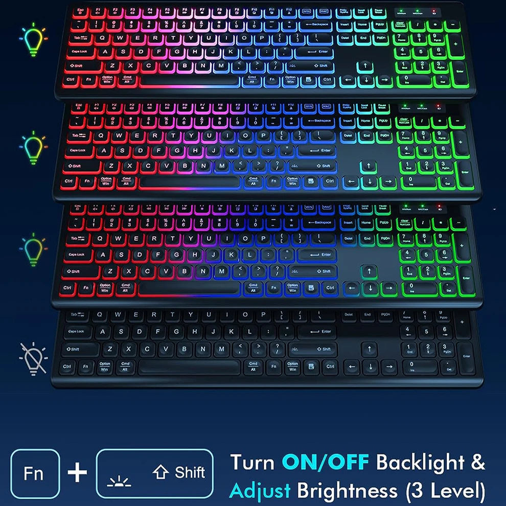 GB Wireless Keyboard & Mouse Combo – Rechargeable Gaming Set
